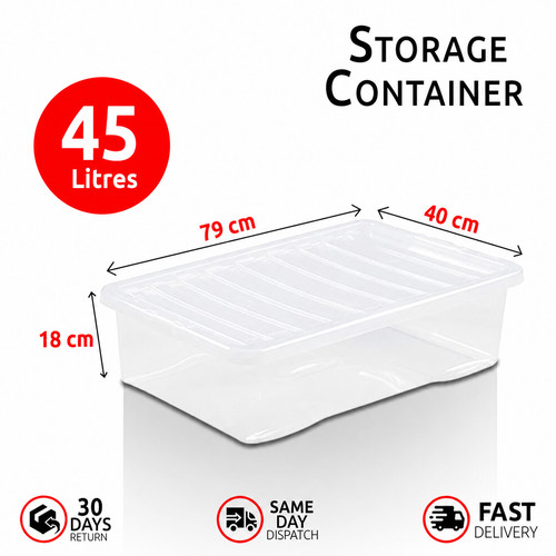 45l clear plastic storage - 45l,