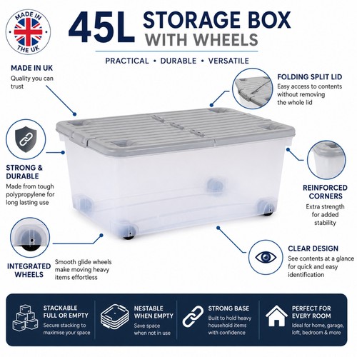 45l under bed storage - storage, with