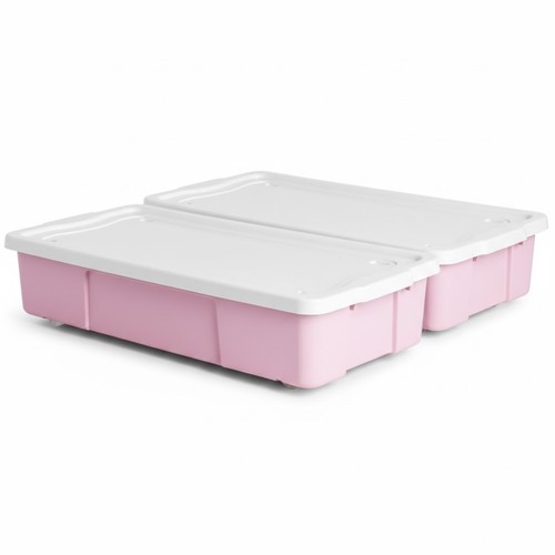 47l pink underbed storage - 2x,