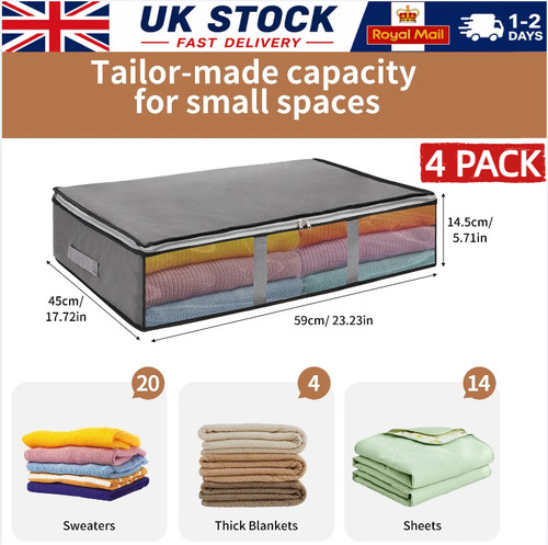 Pack underbed storage - 4, boxes