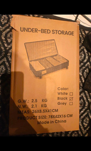 Under bed storage box black - bed,