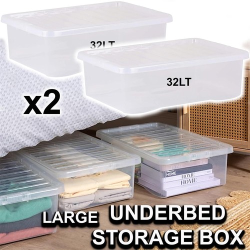 32l underbed storage boxes - 2x,